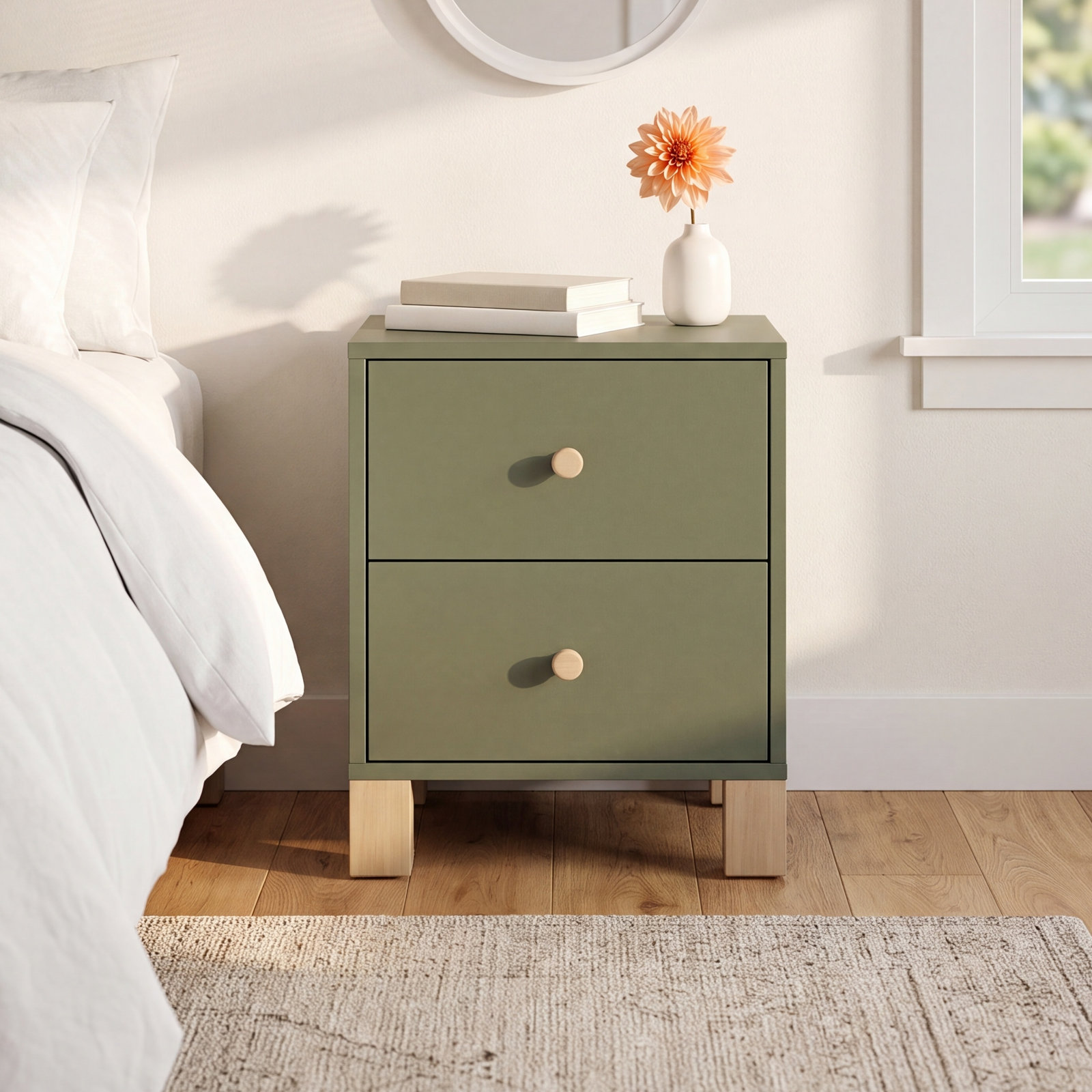 California Nightstand, Olive