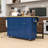 Farmhouse Rolling Kitchen Island with Drop Leaf, Storage Cabinet, Drawers, Power Outlet and 2 Stools-740859528