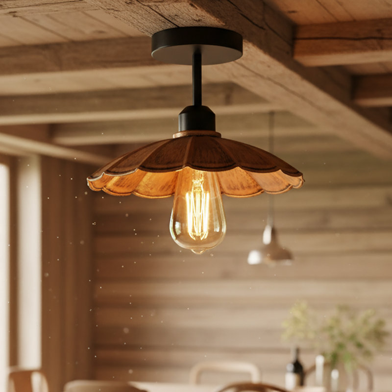 Semi Flush Mount, Yes, Brushed Copper