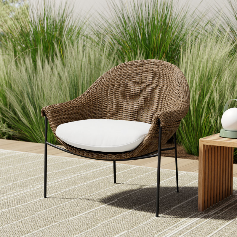 Melina Outdoor Chair-Faux Black Hyacinth, Arashi Salt