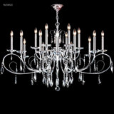 Sculptured Crystal Leaf 18 - Light Chandelier