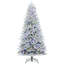 Flocked Queensbury Fir 7.5 Ft. Christmas Tree with 8 Function Lights Including Twinkle