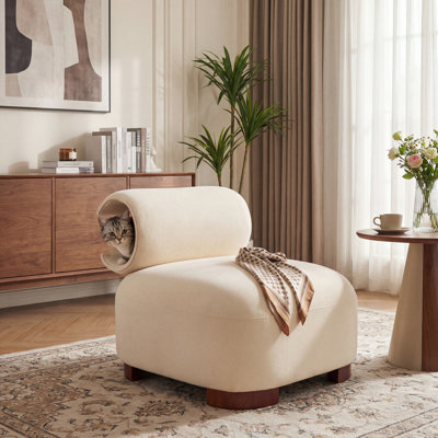 Chaise d'appoint moderne en polyester pour le salon - Convient aux animaux de compagnie, capacité de poids de 330 lb, conception élégante et durable