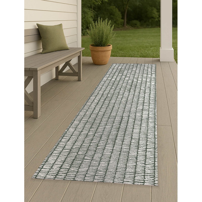 Tapis d'extérieur antidérapant Ricky Row, Tapis de couloir 2 pi 6 po x 8 pi