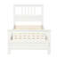 Lit plateforme simple en bois blanc avec tête de lit et support inclus, 10 supports, facile à assembler
