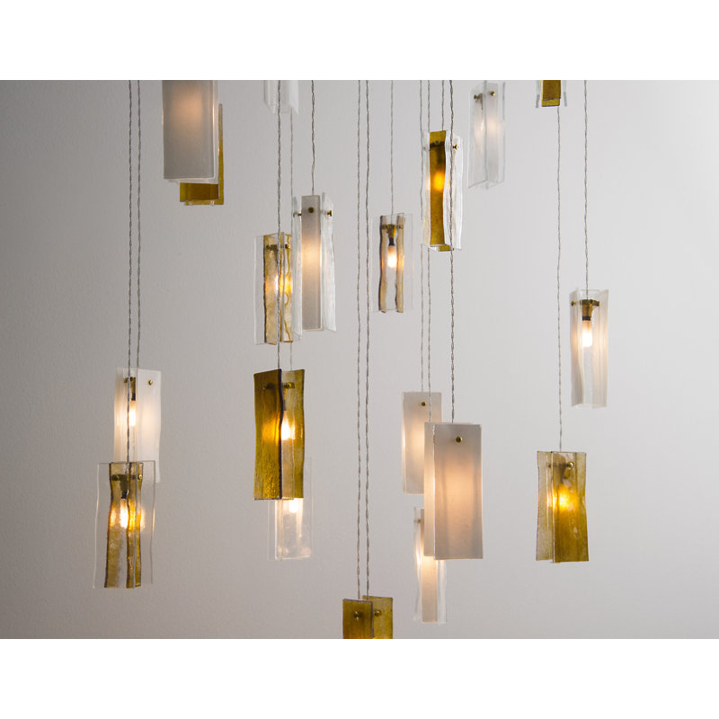 25 - Light Cluster Globe Pendant, White/Clear/Amber, 25