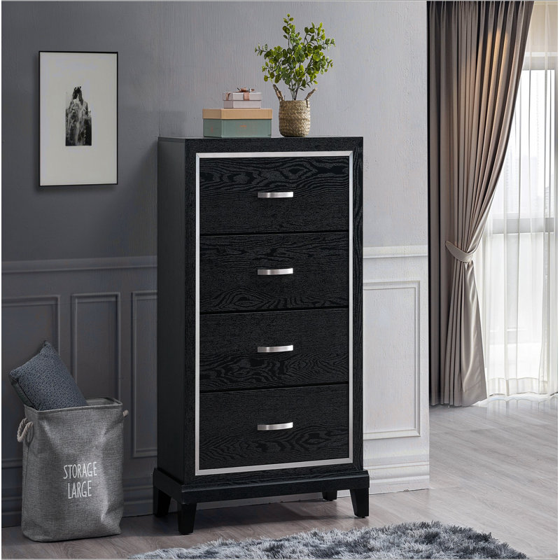 Commode 4 tiroirs Livingston G02850-CH Noir
