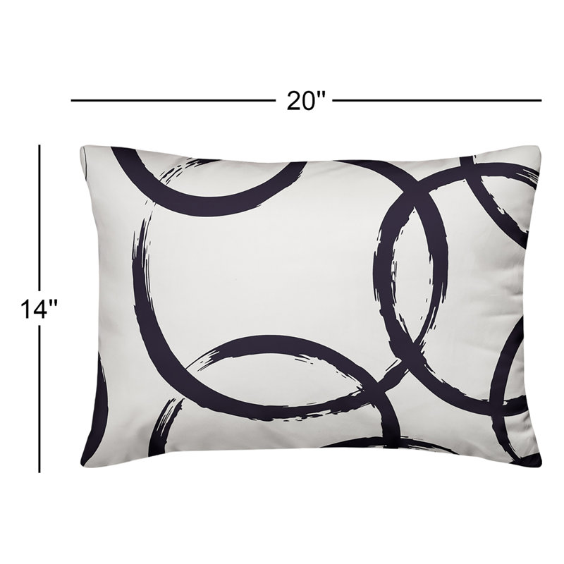 Ducret Geometric Outdoor Reversible Throw Pillow, Navy