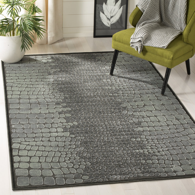 Jamon Viscose Abstract Rug, Rectangle 8' x 10'