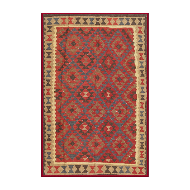 Tapis brun/rouge contemporain Allante, Rectangle 5 pi x 8 pi