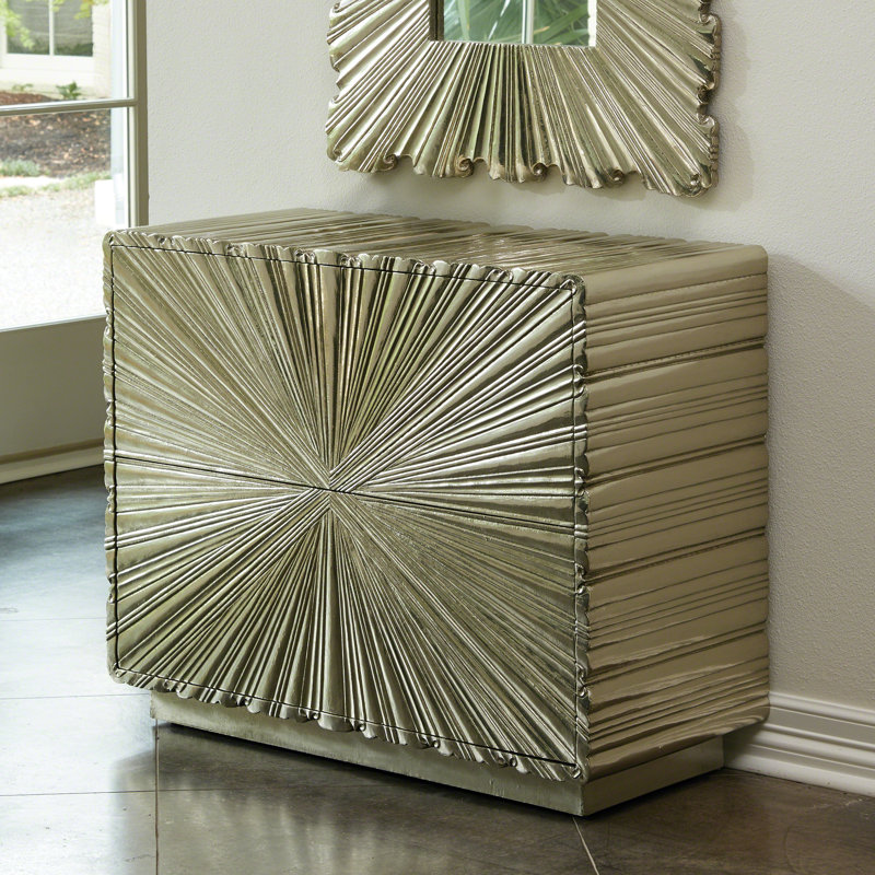 Linenfold Two-Drawer Chest, Silver