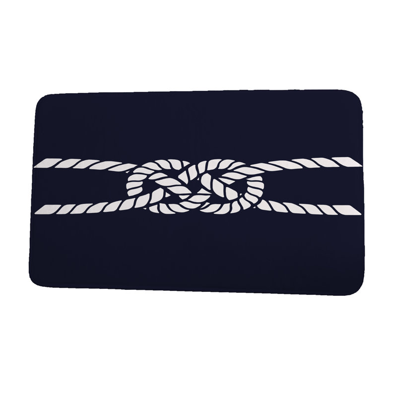 Non-Slip Bath Mat, 17" W x 24" L, Navy