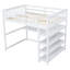 Lit mezzanine double avec bureau et tablettes pour le rangement - Fabrication et qualité blanches-1669994260-1669994261