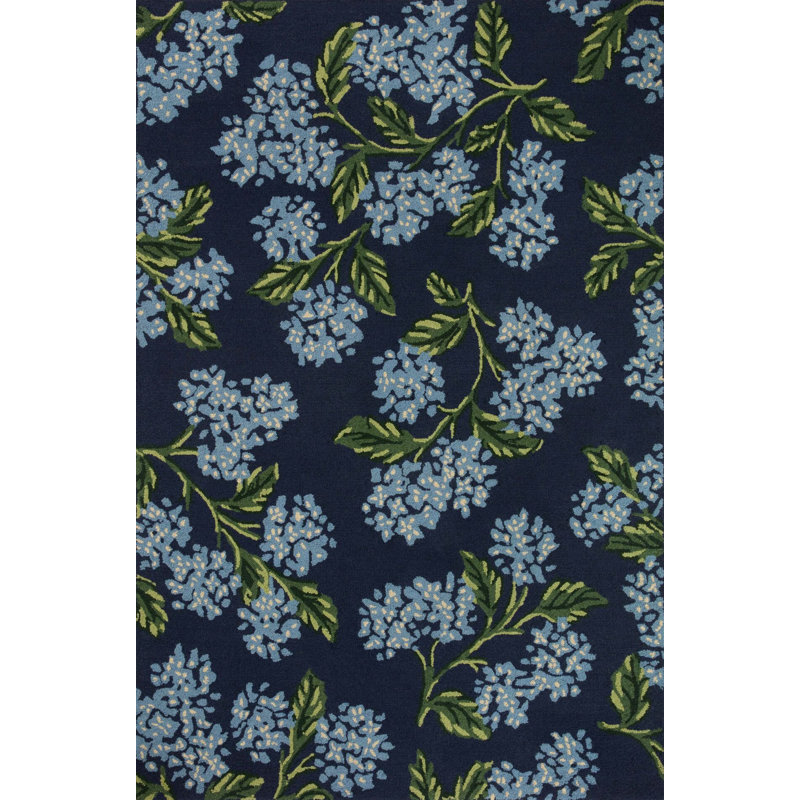 Simah Performance Washable Floral Indoor / Outdoor Rug, Rectangle 3'4" x 6'7"