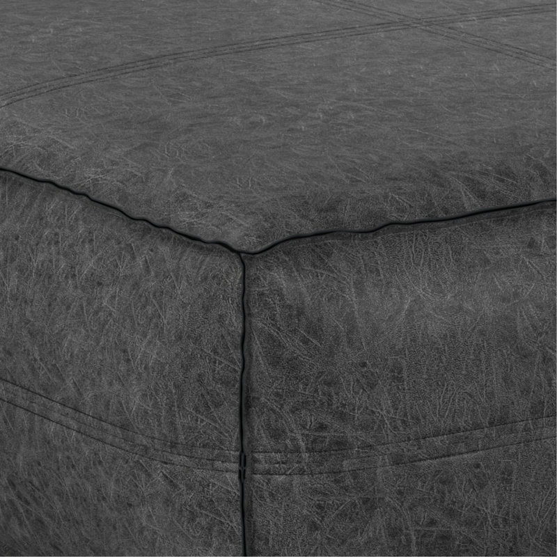 Brody - Extra Large Coffee Table Pouf, Black, 14" H x 36" W x 36" D