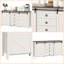 Buffet 59,8 "avec portes de grange coulissantes - Buffet café, blanc crème vieilli-1973502152