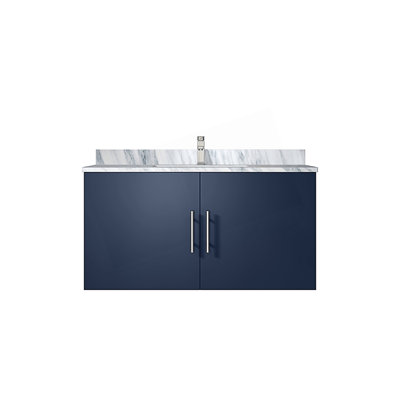 36 po X P 22 po Meuble-lavabo de salle de bain D 2 avec comptoir et robinet en marbre de Carrare