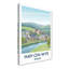 Hay-on-Wye, Wales - Romantic Book Town by the Wye | Travel Poster of Castle, River and Hills. Giclee Print on Wrapped Canvas. Wall Art, Home Decor - Cities & Towns, Wales 1 Piece Wrapped Canvas Wall Art-2070926461