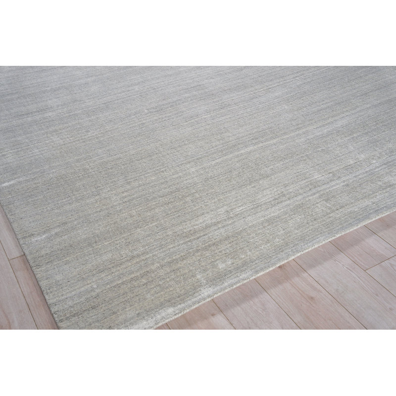 Sanctuary Hand Woven Silk and Wool Striped Area Rug, Rectangle 2' x 3'