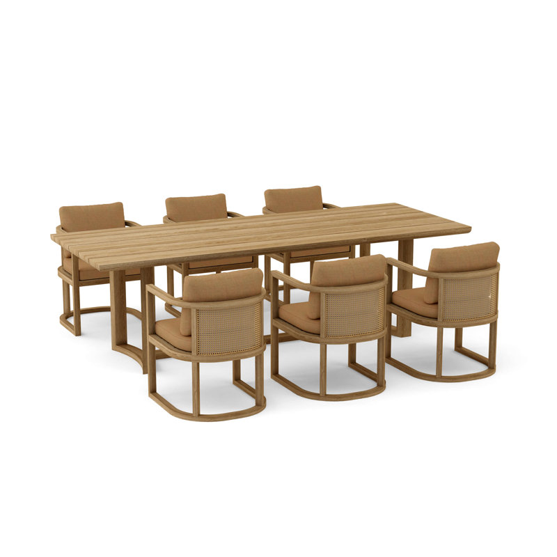 Ensemble de table de salle à manger Junus, Toile teck