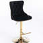 Pivot doré, velours, hauteur de siège réglable, moderne, confortable, noir, tabourets de bar avec dossier, de 2, pub, maison, îlot de cuisine, siège pivotant moderne, hauteur de 25 à 33 po, noir pour 2