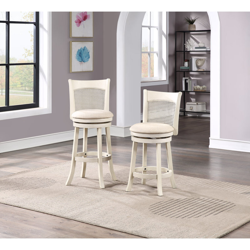 Artia Lilly Back Swivel Stool, Gray, Bar Stool (29" Seat Height)