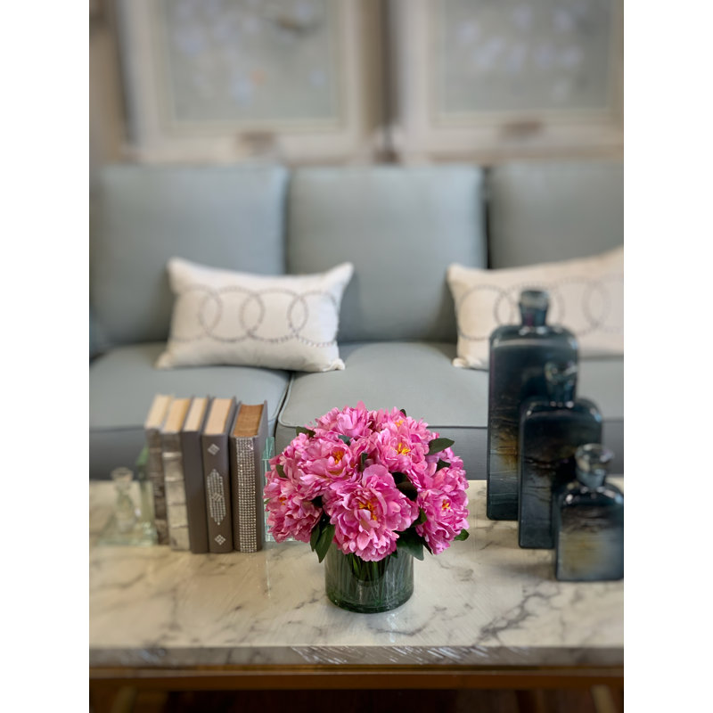 Peony Bouquet, Pink, 12"H x 12"W x 12"D