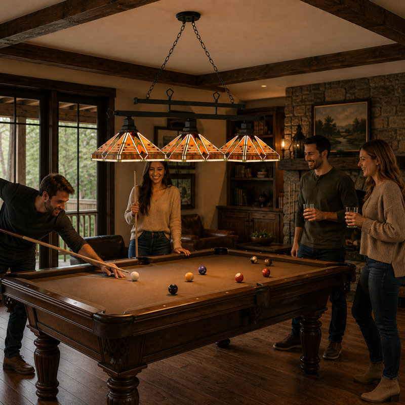 Shemar 3-Light Pool Table Lights Linear Pendant By RAM Game Room