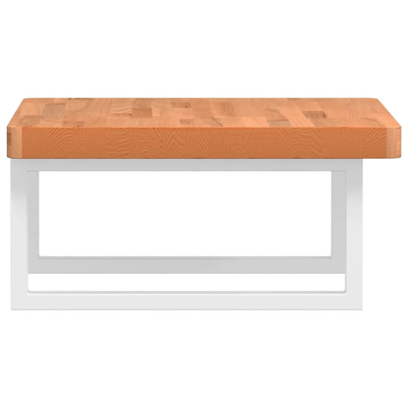  Basin Shelf Wall Mounted Steel And Solid Wood Beech, 4cm H x 50cm W x 50cm D