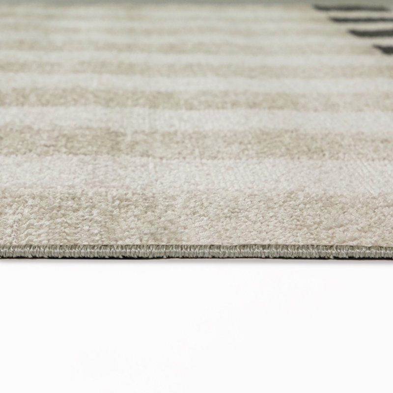 Tapis moderne à rayures sauge / cuivre Umberto, 7 pi 10 po x 10 pi