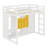 Solid Wood Modern Loft Bed Frame With Ladder, Shelves, Wardrobe-659920722-659920732