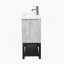 Petit meuble-lavabo de 20 po avec lavabo et robinet d'eau chaude et froide, armoire de salle de bain autoportante avec lavabo en céramique blanche, rangement pour salle de bain avec 1 porte et tablette ouverte en fer