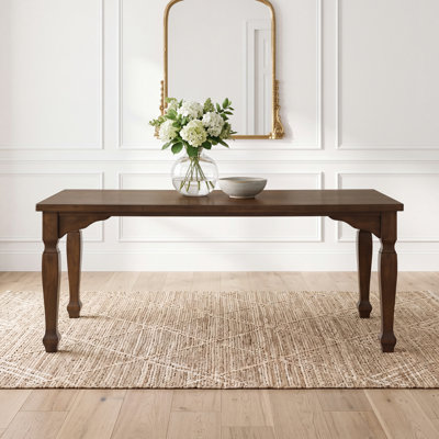 Table de salle à manger Davinee de style ferme traditionnel en bois, noyer, 183 cm (72 pouces).