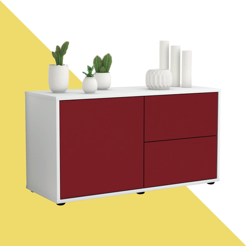Holtorf 92cm Sideboard, Red / Matte White