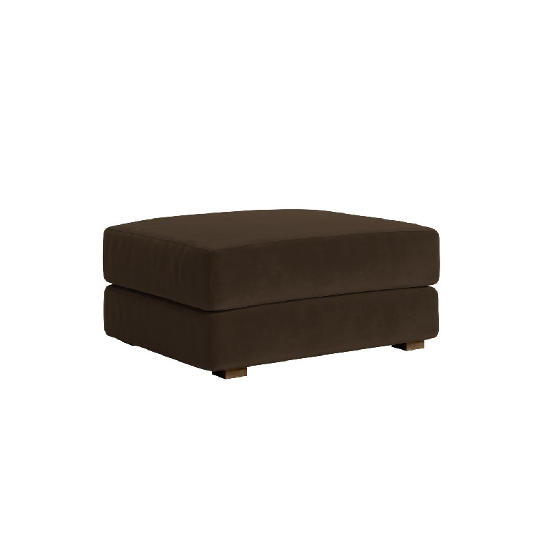 Elevate Ottoman, Chocolate Recycled Velvet