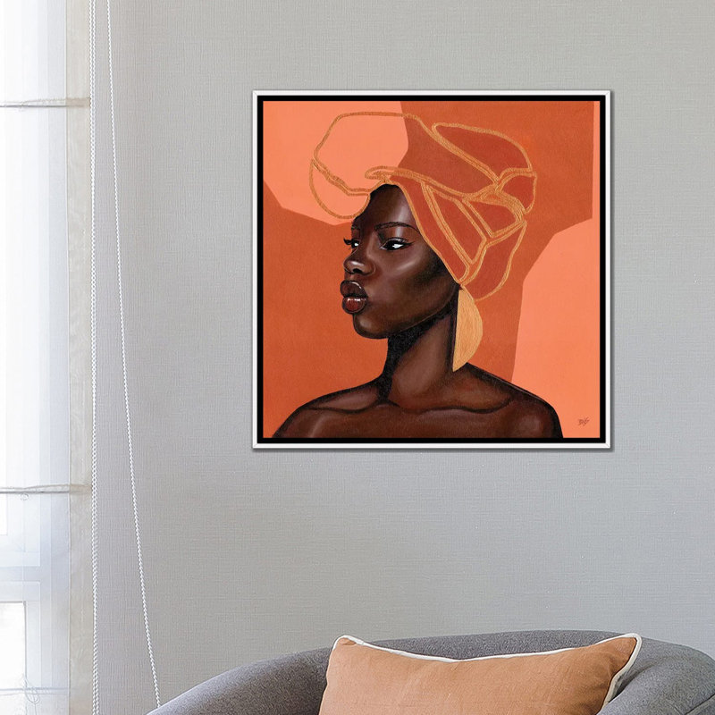 « Adah » par Bria Nicole-impression d’art graphique, Toile blanche encadrée, Pas de tapis, H 26 po x l 26 po x P 1,5 po