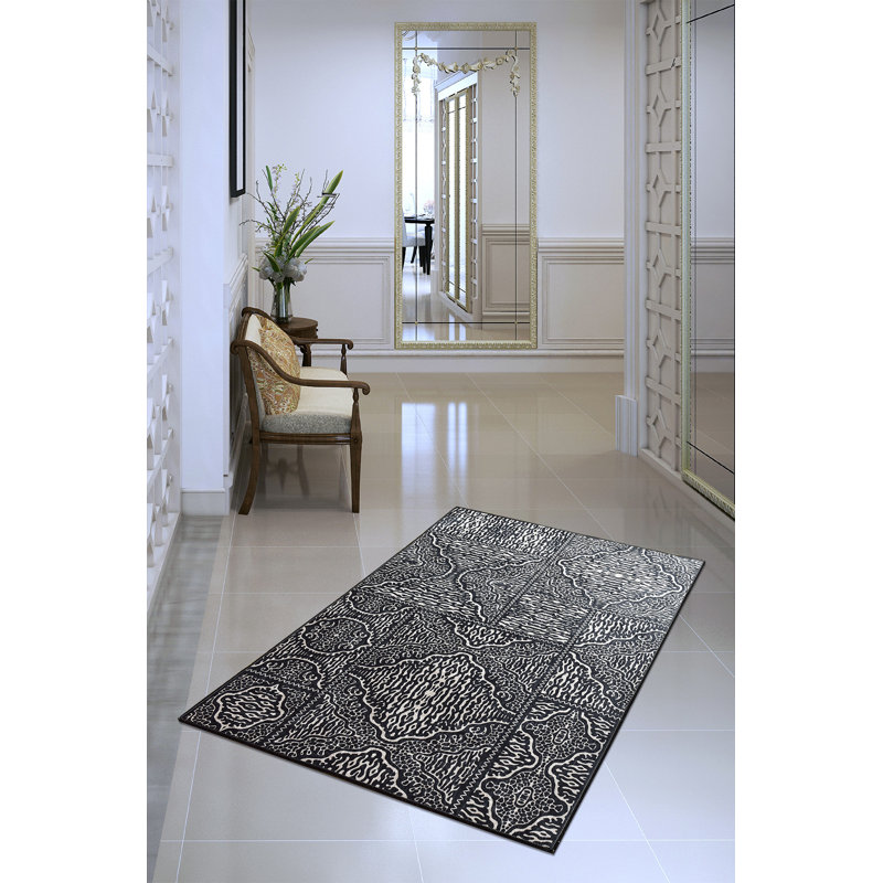 Premium Machine Washable Carpet, 4.6 x 6.2 ft, 100% Polyester, 0.2 in Pile Height | Antibacterial & Non-Slip Underside | Durable with 700 g/m² | Easy Care, Ideal for Living Room & Bedroom Décor