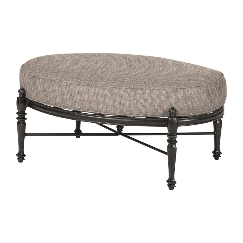 Grand Terrace Oval Ottoman with Sunbrella Cushions, Cast Ash Sunbrella® Plainweave, Desert Bronze