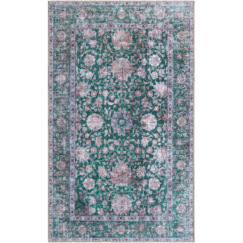 Tapis Samarth Thorine, Vert, Rectangle 3 pi 3 po x 5 pi 3 po