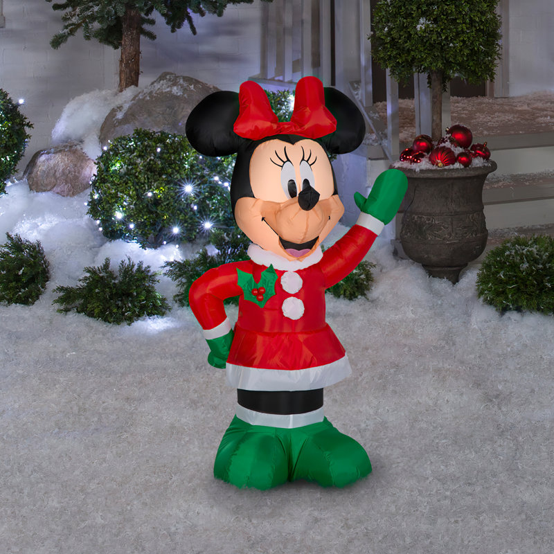 Costume de minnie en hiver avec nœud gonflable airsoufflé