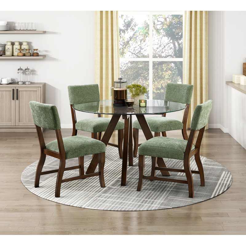 Gislaine  4 - Person Dining Set, Green