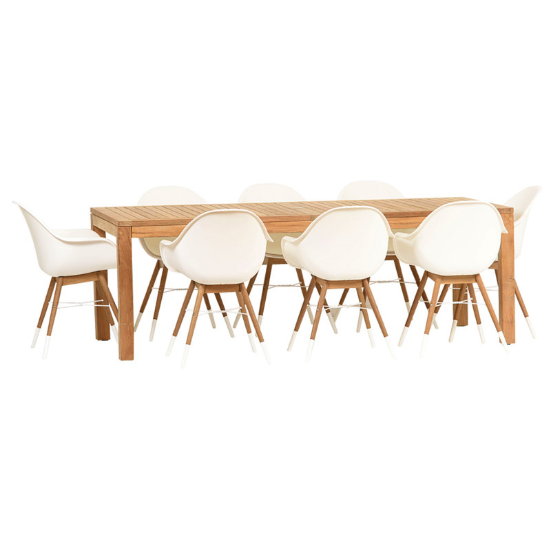 Ensemble repas 9 pièces en teck Kessinger