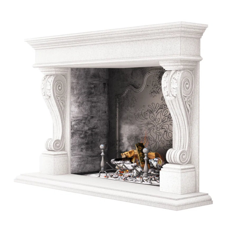 Venice Fireplace Surround, Acid Wash White