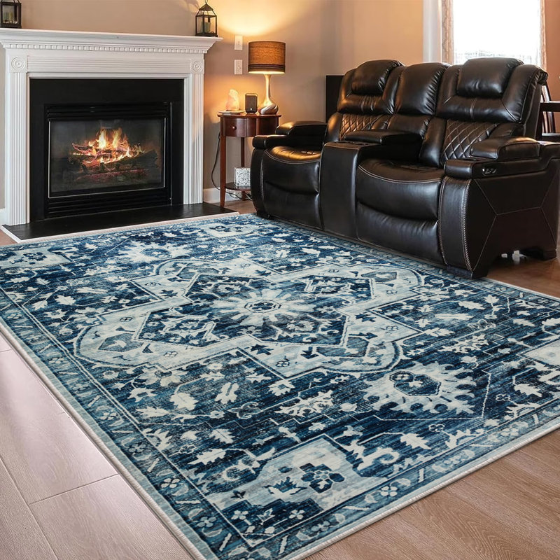 Asmita Vintage Look Shag Area Rug, Rectangle 60 x 110 cm