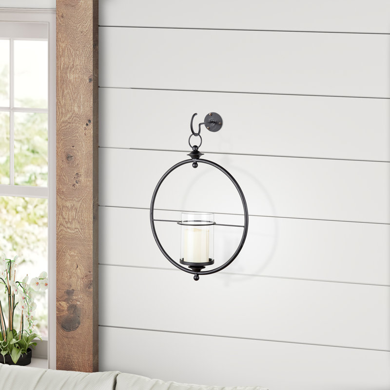 Iron Wall Sconce, 17.6" H x 13.75" W x 4.6" D