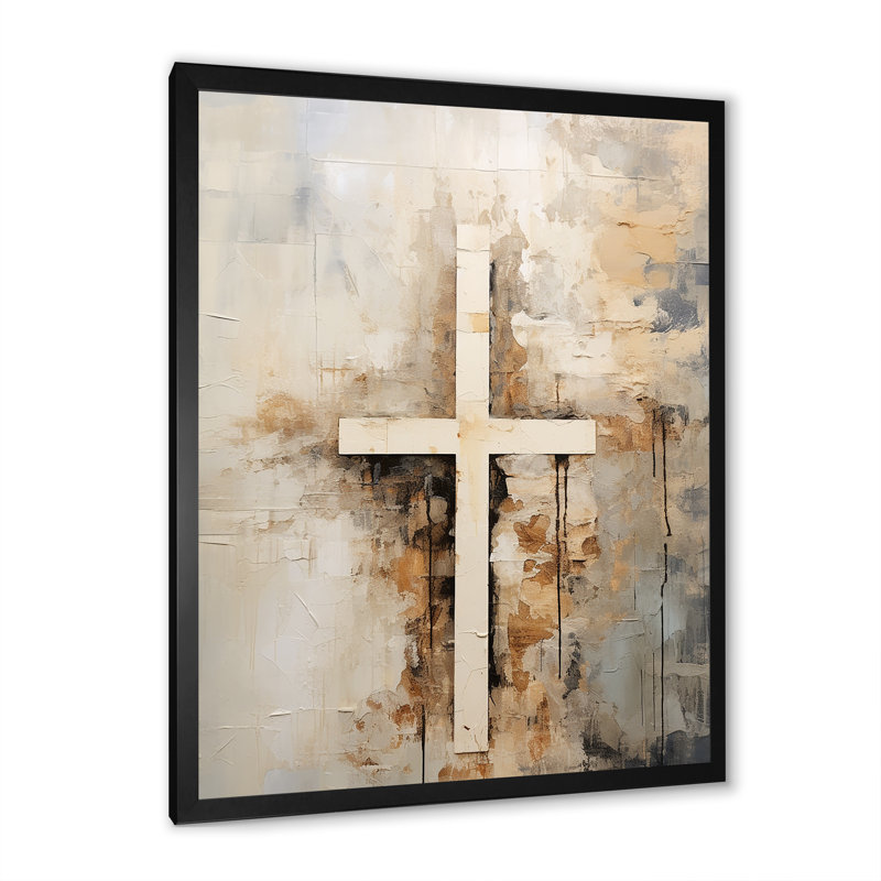 Impression sur toile «Christianisme», Cadre simple noir, H 44 po x l 34 po x P 1,5 po