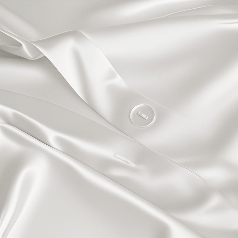 Silk No Pattern Duvet Cover, White, Double Duvet Cover
