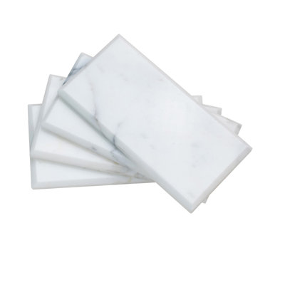 3" X 6" Beveled Marble Subway Tile