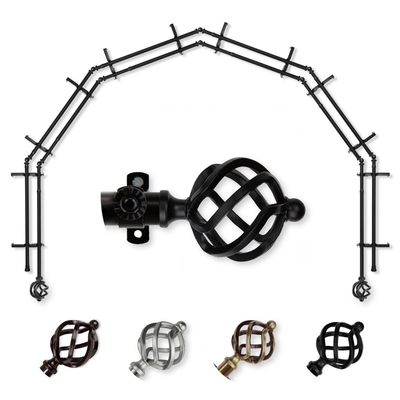 Tringle à rideaux double vitrage Twist 13/16, Noir
