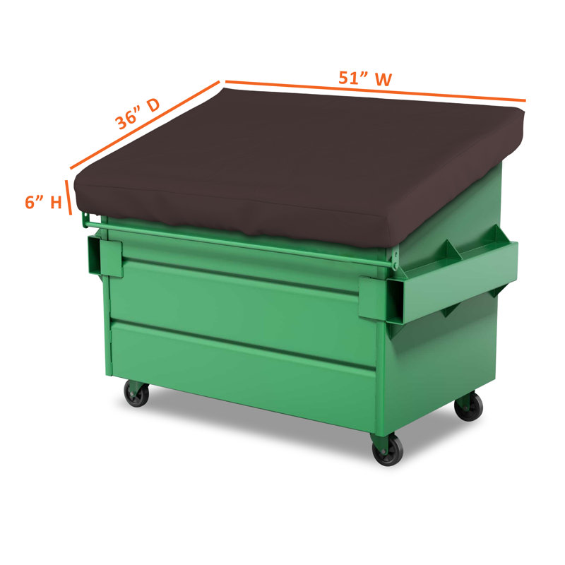 Heavy Duty Multipurpose Outdoor Dumpster Cover, Durable & UV Resistant Waterproof Trash Can Cover, 6" H x 51" W x 36" D